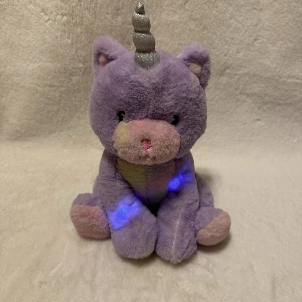 FAO Schwarz Glow Brights Toy Plush LED W Sound Kittycorn 15